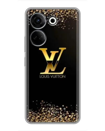 Чехол для TECNO Camon 20 с картинкой «LV — золотые искры»