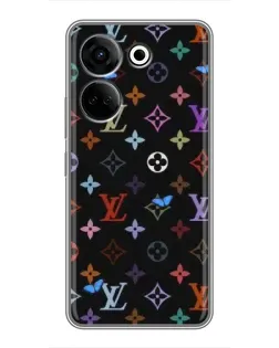Чехол для TECNO Camon 20 с картинкой «Цветная монограмма LV»