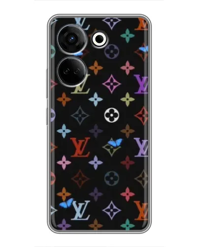 Чехол для TECNO Camon 20 с картинкой «Цветная монограмма LV»