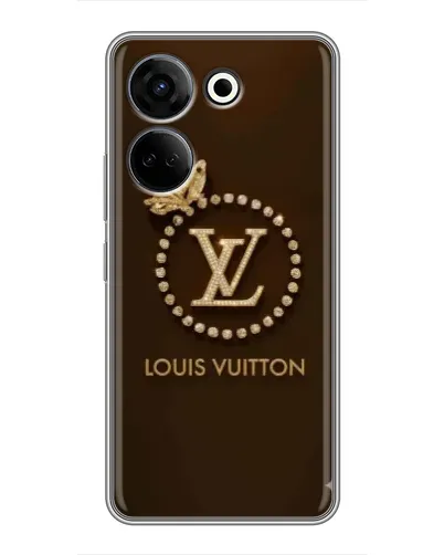Чехол для TECNO Camon 20 с картинкой «LV — золотая печать»