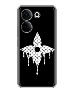 Чехол для TECNO Camon 20 с картинкой «Цветочная монограмма»