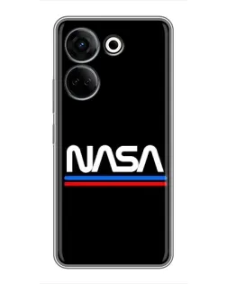 Чохол для TECNO Camon 20 з картинкою «NASA — класика Red Blue»