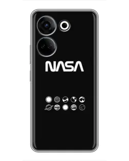 Чехол для TECNO Camon 20 с картинкой «NASA — технический принт»