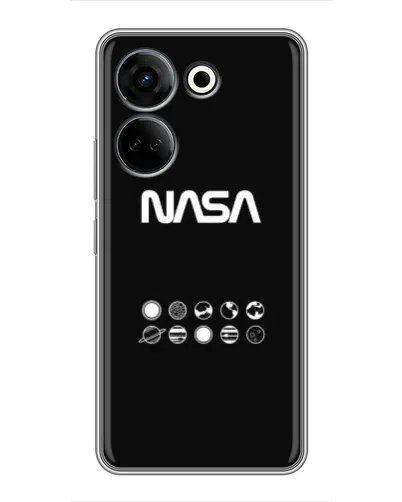 Чехол для TECNO Camon 20 с картинкой «NASA — технический принт» Чехол для TECNO Camon 20 с картинкой «NASA — технический принт»