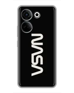 Чехол для TECNO Camon 20 с картинкой «NASA — вертикальный логотип»