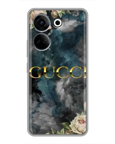 Чехол для TECNO Camon 20 с картинкой «Абстрактные цветы Gucci»