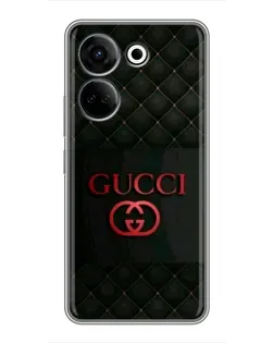 Чехол для TECNO Camon 20 с картинкой «Gucci — стеганый черный»