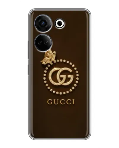 Чехол для TECNO Camon 20 с картинкой «Gucci — золотая бабочка»