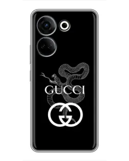 Чехол для TECNO Camon 20 с картинкой «Gucci — серебряная змея»