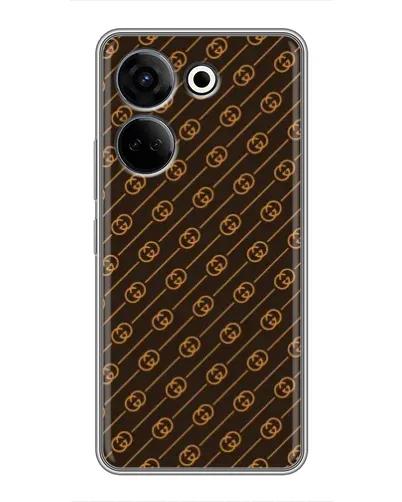 Чехол для TECNO Camon 20 с картинкой «Gucci — золотые диагонали»