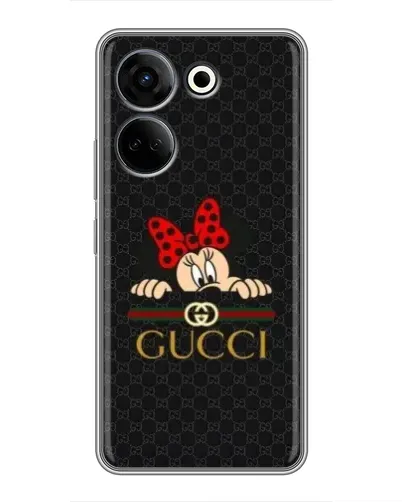 Чехол для TECNO Camon 20 с картинкой «Минни Маус Gucci — черный»