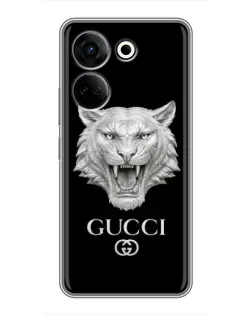 Чохол для TECNO Camon 20 з картинкою «Gucci — срібний лев»