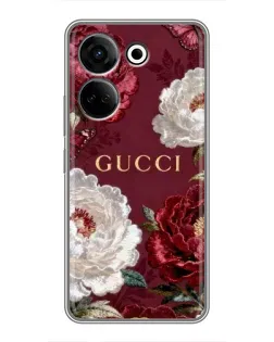 Чохол для TECNO Camon 20 з картинкою «Gucci — бордові троянди»