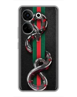 Чохол для TECNO Camon 20 з картинкою «Gucci — змія на смузі»