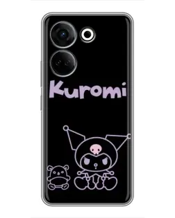 Чехол для TECNO Camon 20 с картинкой «Kuromi — черный минимализм» Чехол для TECNO Camon 20 с картинкой «Kuromi — черный минимализм»