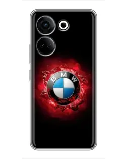 Чехол для TECNO Camon 20 с картинкой «Логотип BMW — вспышка»