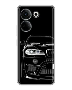 Чехол для TECNO Camon 20 с картинкой «Темный силуэт BMW»