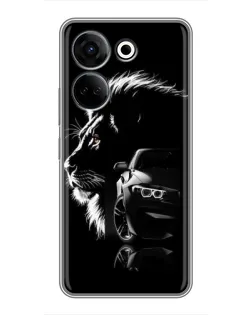 Чехол для TECNO Camon 20 с картинкой «BMW и лев»
