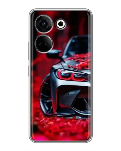 Чехол для TECNO Camon 20 с картинкой «Спортивная BMW и цветы» Чехол для TECNO Camon 20 с картинкой «Спортивная BMW и цветы»