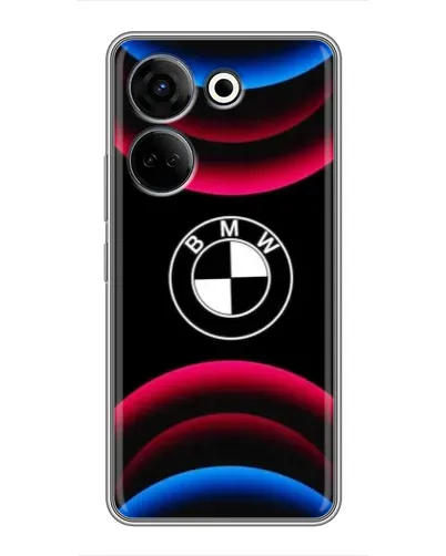 Чехол для TECNO Camon 20 с картинкой «Логотип BMW и неоновые дуги» Чехол для TECNO Camon 20 с картинкой «Логотип BMW и неоновые дуги»