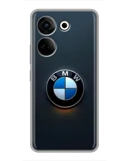 Чехол для TECNO Camon 20 с картинкой «Логотип BMW — минимализм»