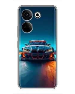 Чохол для TECNO Camon 20 з картинкою «BMW — вогні неону»