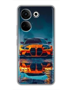 Чохол для TECNO Camon 20 з картинкою «BMW — золота емблема»