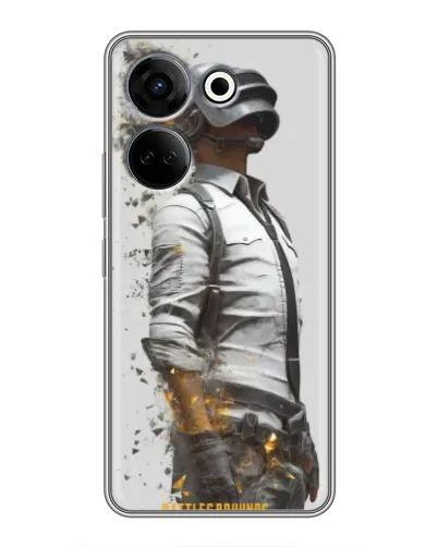 Чехол для TECNO Camon 20 с картинкой «PUBG — боец в пыли»
