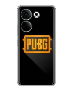 Чехол для TECNO Camon 20 с картинкой «PUBG — рамка лого»