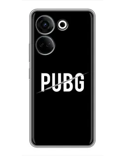 Чехол для TECNO Camon 20 с картинкой «PUBG — белый логотип»