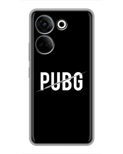 Чехол для TECNO Camon 20 с картинкой «PUBG — белый логотип»