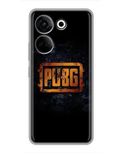 Чехол для TECNO Camon 20 с картинкой «PUBG — золотой логотип»