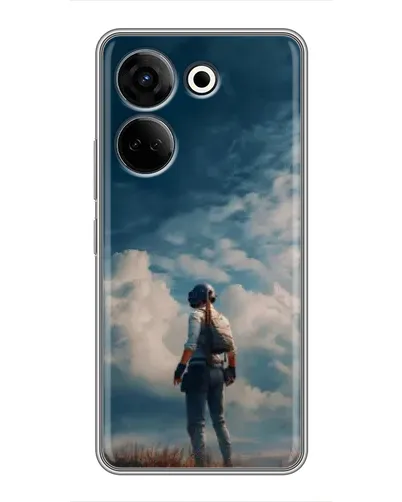 Чехол для TECNO Camon 20 с картинкой «Герой PUBG на скале»