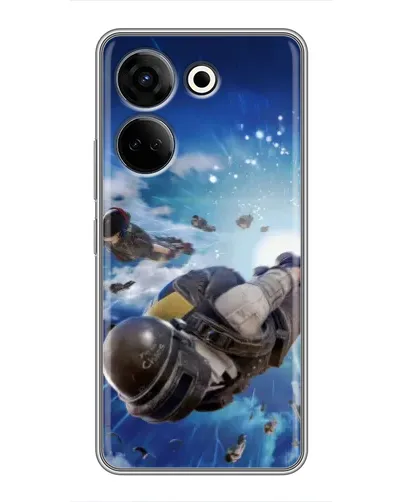 Чехол для TECNO Camon 20 с картинкой «Десант PUBG — прыжок»