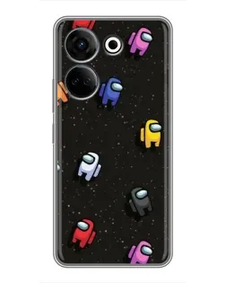 Чехол для TECNO Camon 20 с картинкой «Космический паттерн Among Us» Чехол для TECNO Camon 20 с картинкой «Космический паттерн Among Us»