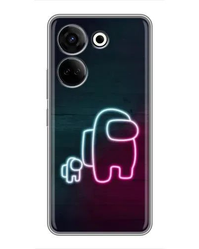 Чехол для TECNO Camon 20 с картинкой «Among Us неон-арт»