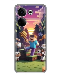 Чехол для TECNO Camon 20 с картинкой «Стив на ферме» Чехол для TECNO Camon 20 с картинкой «Стив на ферме»