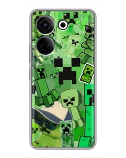 Чехол для TECNO Camon 20 с картинкой «Криперы Minecraft» Чехол для TECNO Camon 20 с картинкой «Криперы Minecraft»