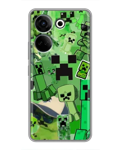 Чехол для TECNO Camon 20 с картинкой «Криперы Minecraft»