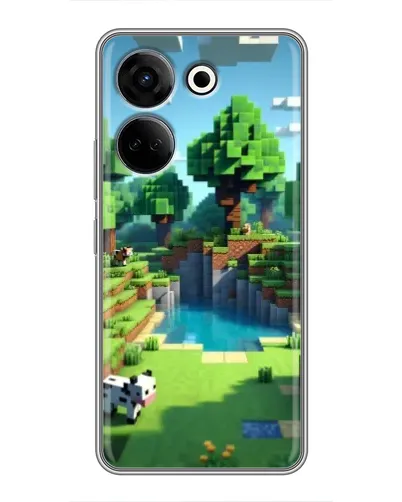 Чехол для TECNO Camon 20 с картинкой «Minecraft летний день»