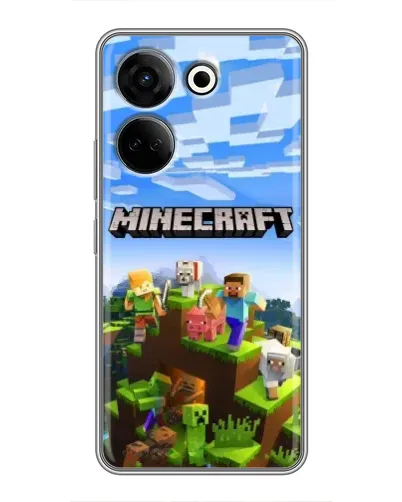 Чехол для TECNO Camon 20 с картинкой «Minecraft классический мир»