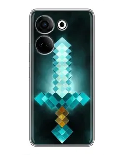 Чехол для TECNO Camon 20 с картинкой «Алмазный меч неон»