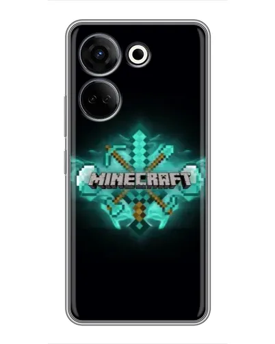 Чехол для TECNO Camon 20 с картинкой «Minecraft Diamond лого»
