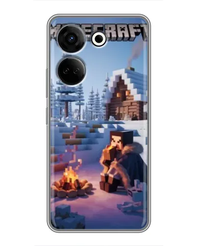 Чехол для TECNO Camon 20 с картинкой «Зимний Minecraft»