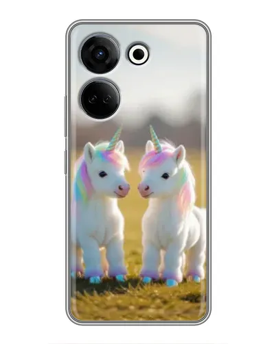 Чехол для TECNO Camon 20 с картинкой «Пара единорогов»