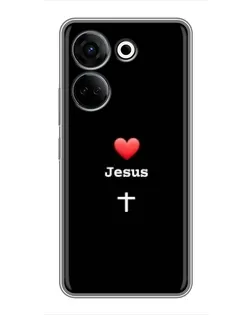 Чехол для TECNO Camon 20 с картинкой «Сердце - Jesus»