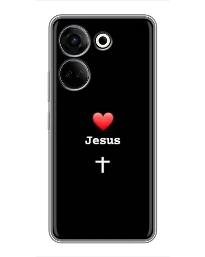 Чехол для TECNO Camon 20 с картинкой «Сердце - Jesus» Чехол для TECNO Camon 20 с картинкой «Сердце - Jesus»