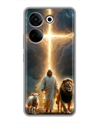 Чехол для TECNO Camon 20 с картинкой «Лев Иуды и Свет» Чехол для TECNO Camon 20 с картинкой «Лев Иуды и Свет»