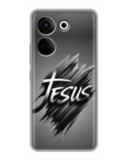 Чехол для TECNO Camon 20 с картинкой «Надпись Jesus Graffiti»