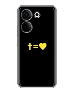 Чехол для TECNO Camon 20 с картинкой «Сердце и Крест»